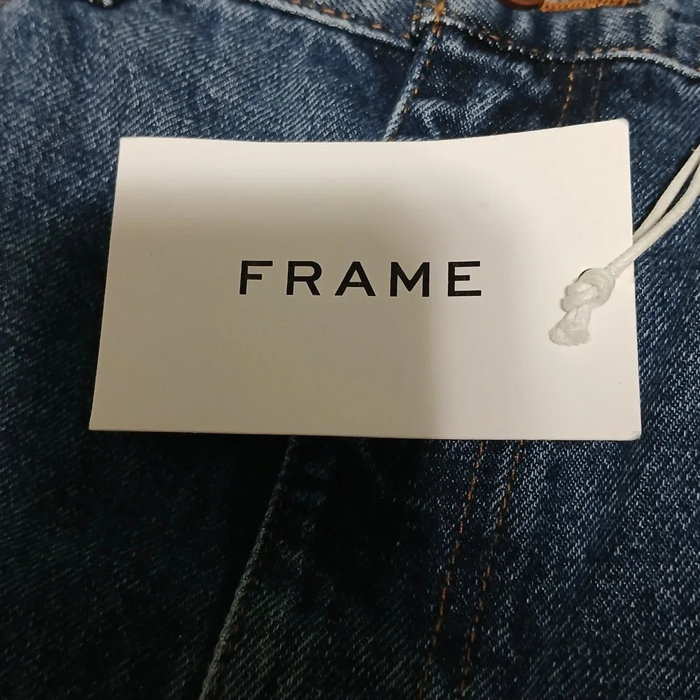 FRAME Le Jane Crop Jeans Medium Wash High Rise Wide Leg Denim Size 30 - Picture 13 of 13
